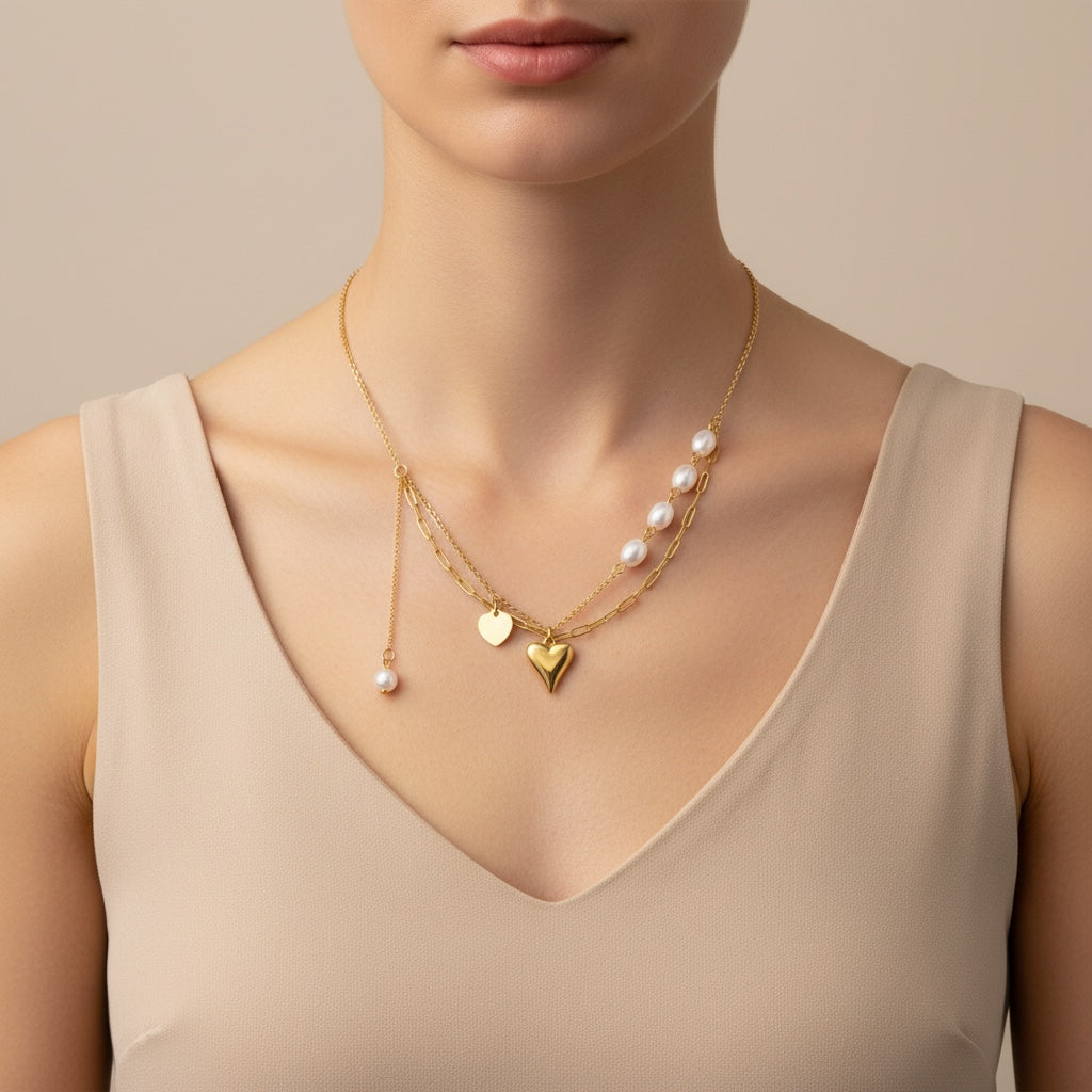 Collier Lola de Margeli avec pendentif en argent et détails élégants, présenté sur un fond neutre.